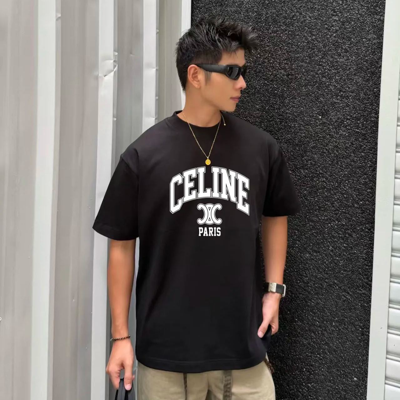 『M-4XL』新作 夏物 半袖 プリント ユニセックス 純綿 カジュアル ラウンドネック ゆったりTシャツ