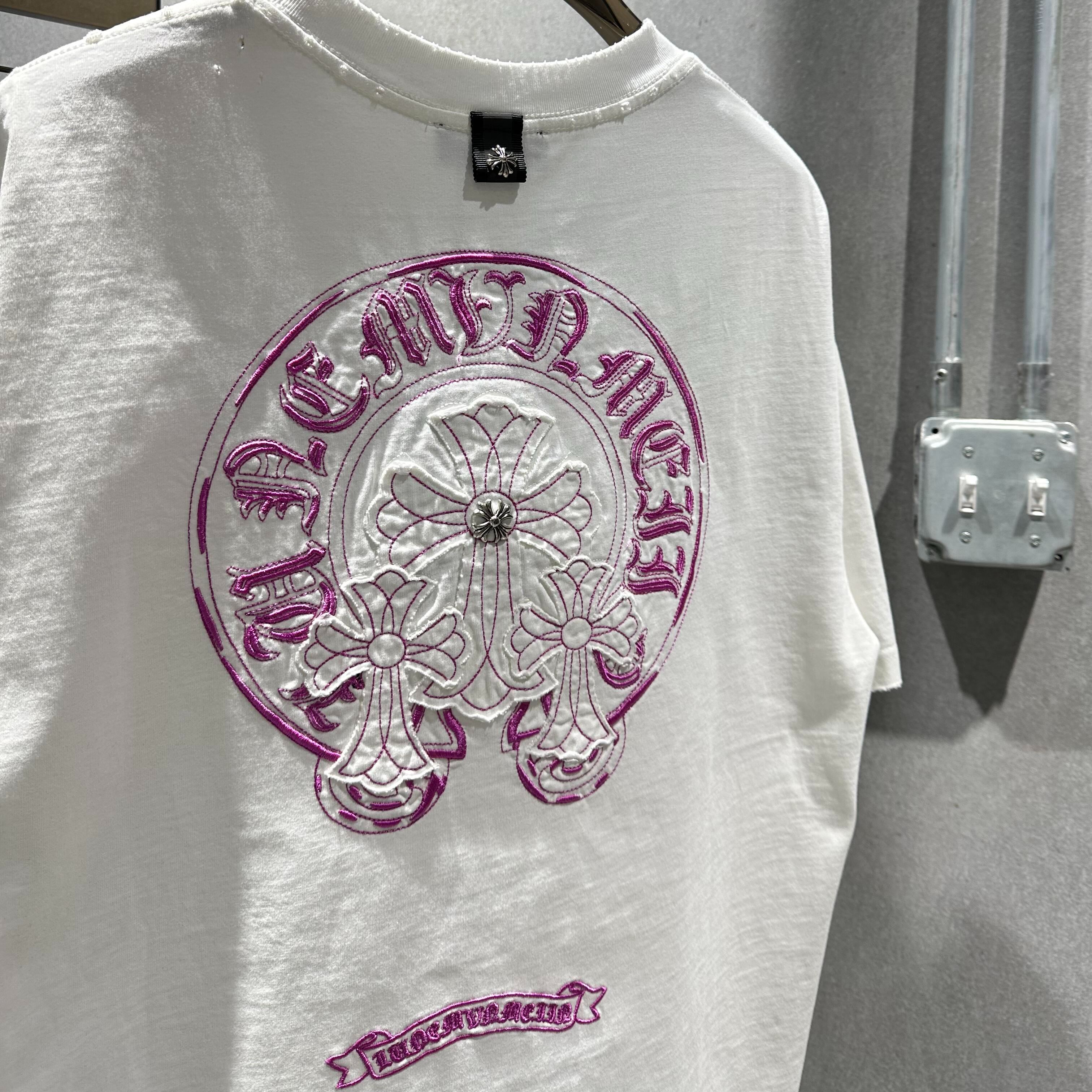 『M-3XL』スタイリッシュなメンズ刺繍入りカラーブロック半袖クルーネックTシャツ