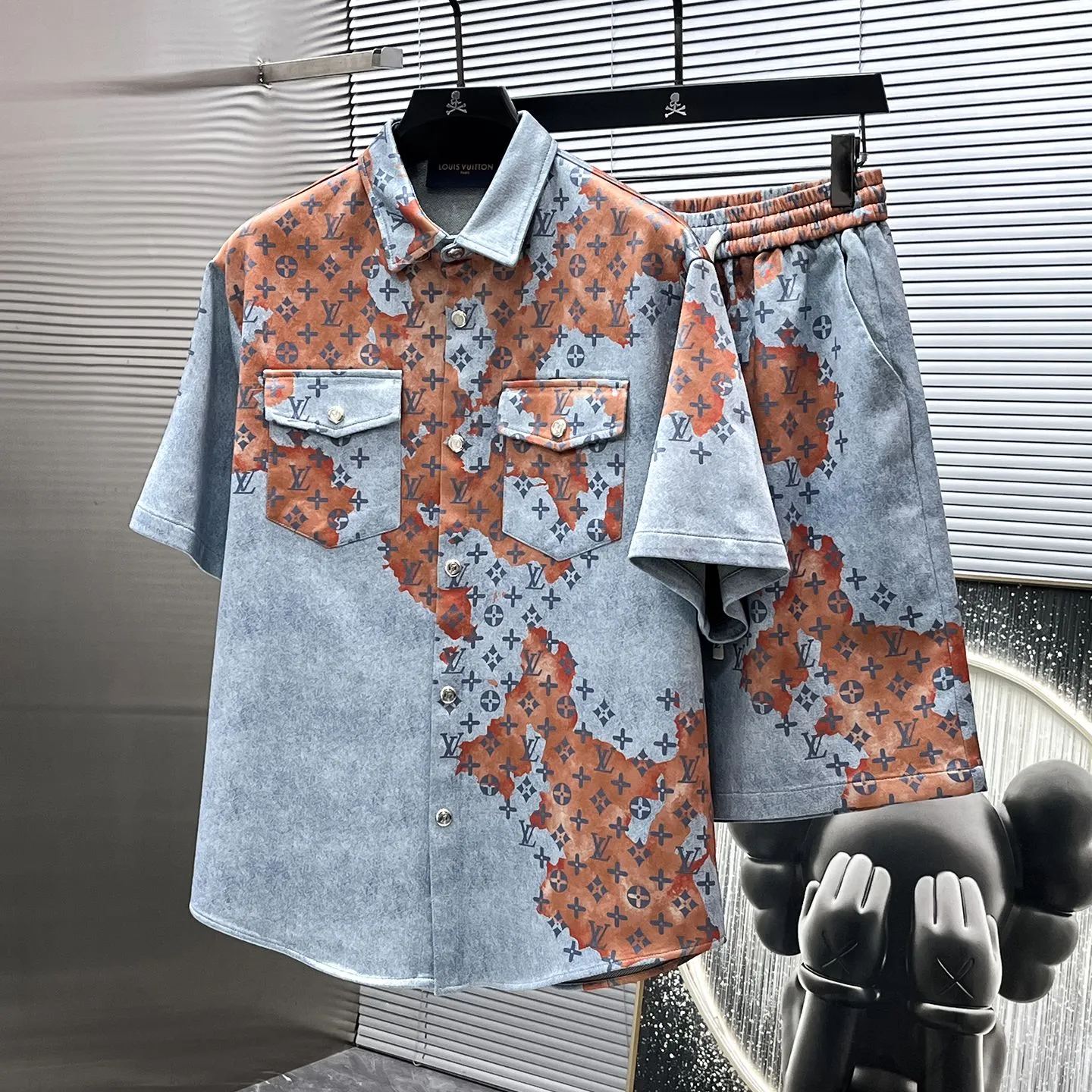 『M-3XL』高級で人気があり、ファッショナブルな半袖メンズスーツ、カジュアルな半袖シャツとショートパンツ