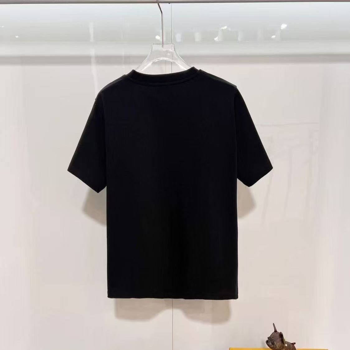 人気のプリント柄コットン半袖Tシャツ、クルーネックトップス