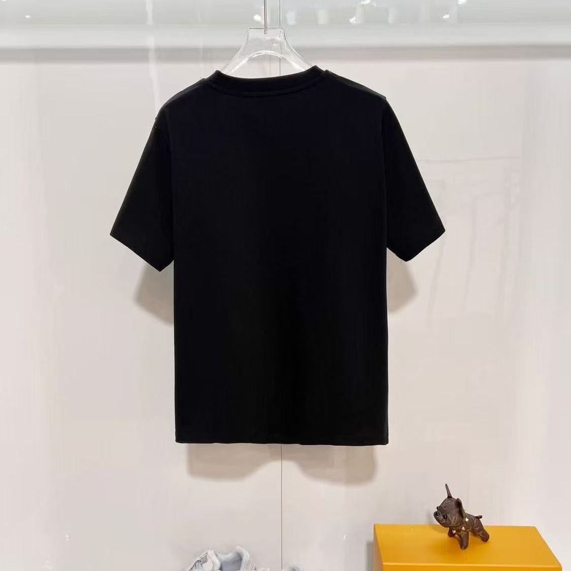 新作プリント柄のおしゃれなカジュアル半袖Tシャツ、ラウンドネックトップス