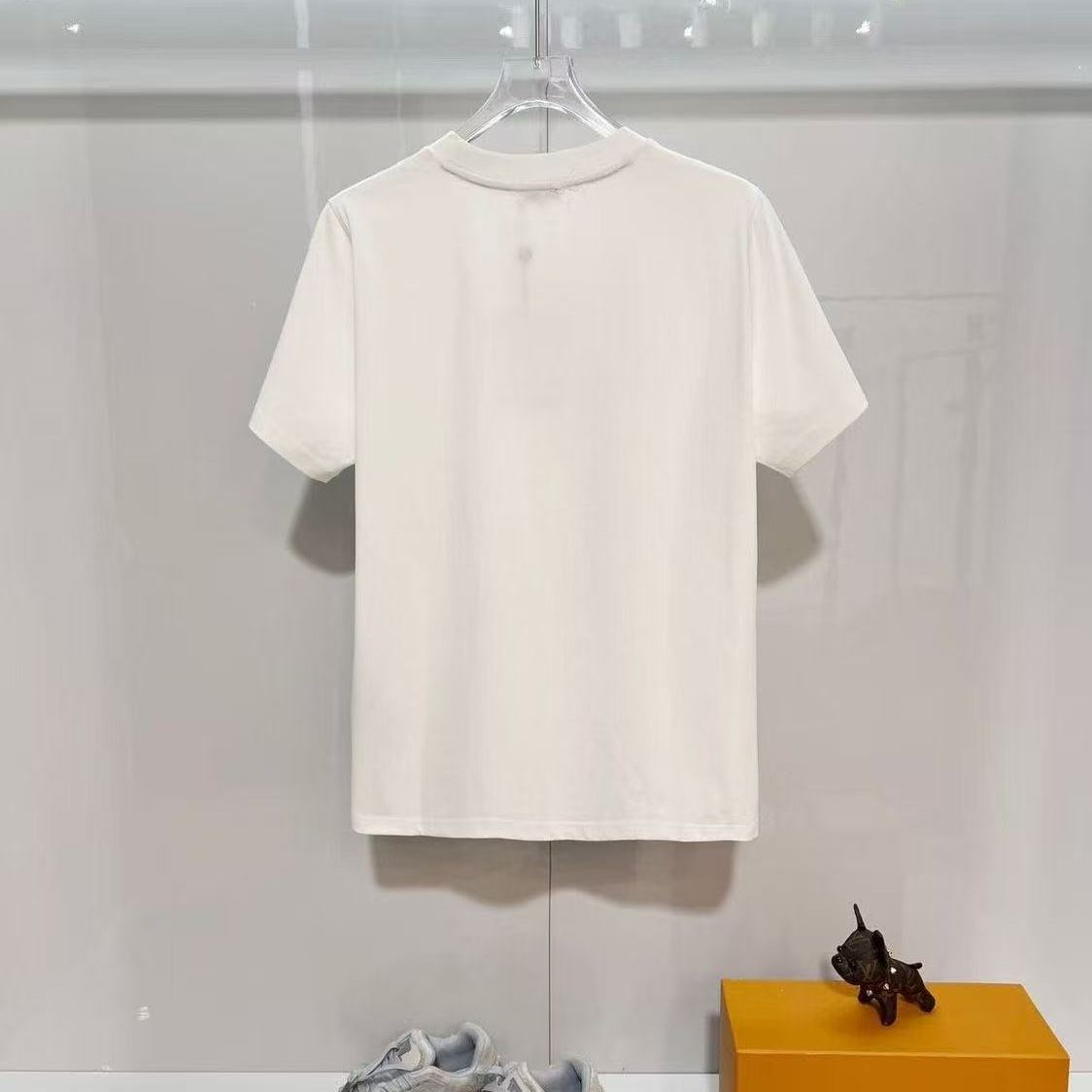 新作プリント柄のおしゃれなカジュアル半袖Tシャツ、ラウンドネックトップス