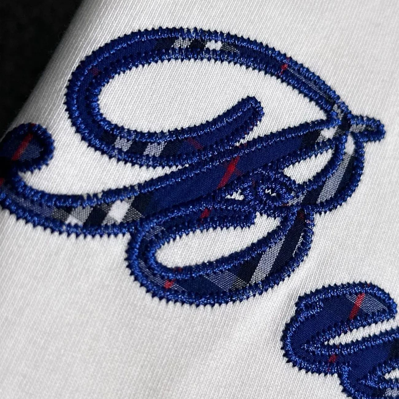 『XS-L』新作 春夏 刺繍入りチェック柄 カジュアル半袖Tシャツ