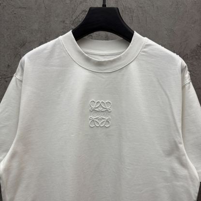 『S-XL』夏用刺繍入りクルーネックカジュアルトップス、高品質半袖Tシャツ