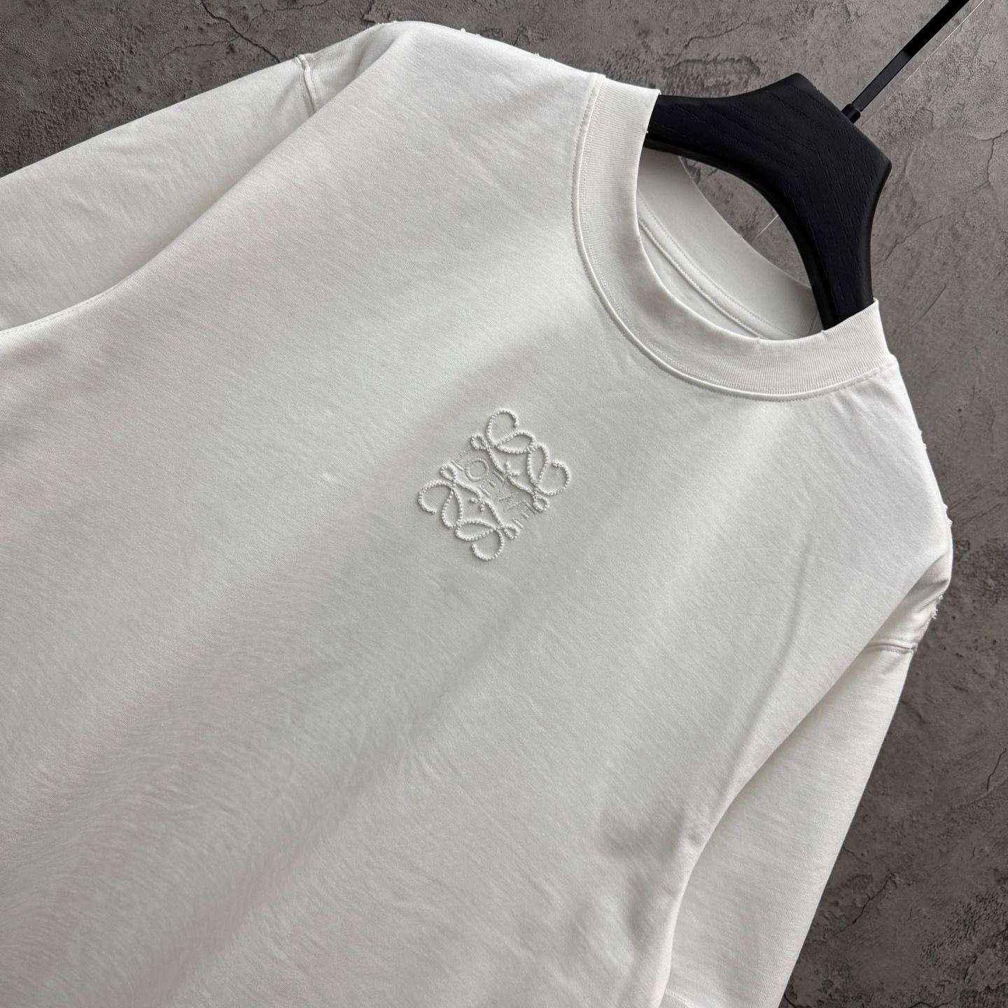 『S-XL』夏用刺繍入りクルーネックカジュアルトップス、高品質半袖Tシャツ