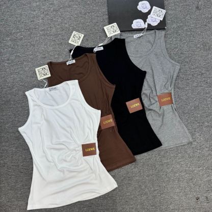 『S-L』夏用スリムフィットベスト、ラウンドネック、ウエストデザイントップス、ノースリーブベスト