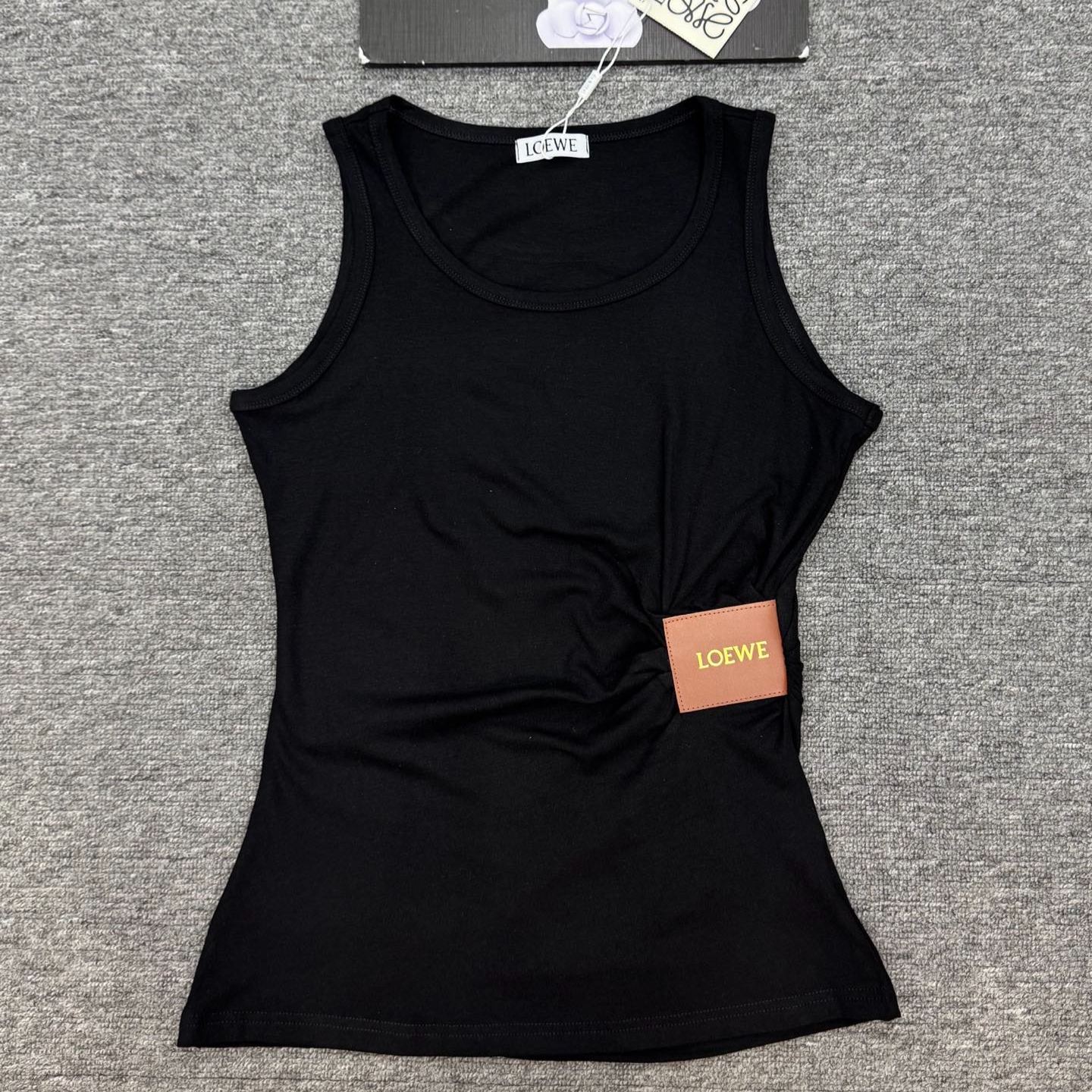 『S-L』夏用スリムフィットベスト、ラウンドネック、ウエストデザイントップス、ノースリーブベスト