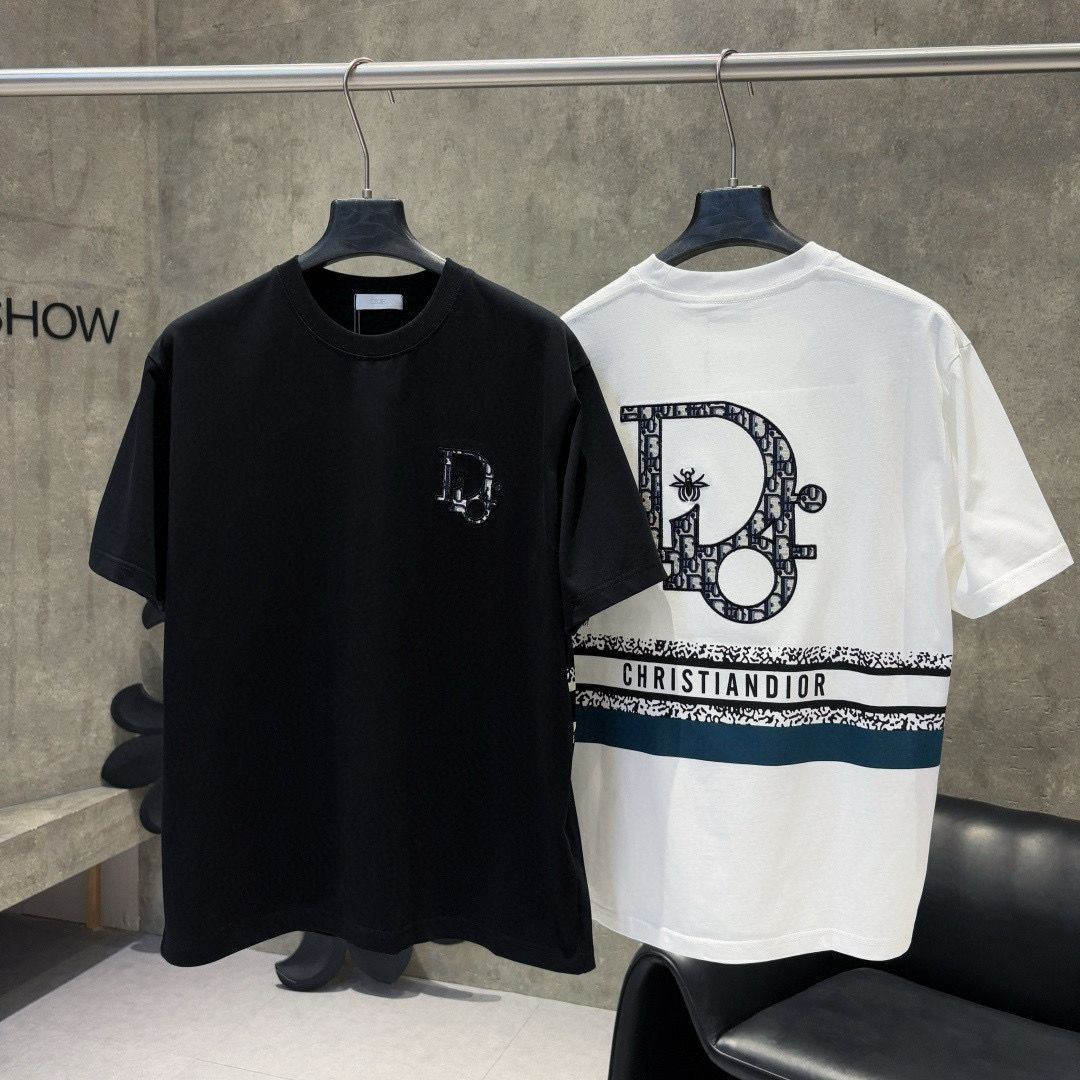 【S-2XL】クラシックな文字のウェビングアップリケ刺繍入りカジュアルルーズ半袖Tシャツ