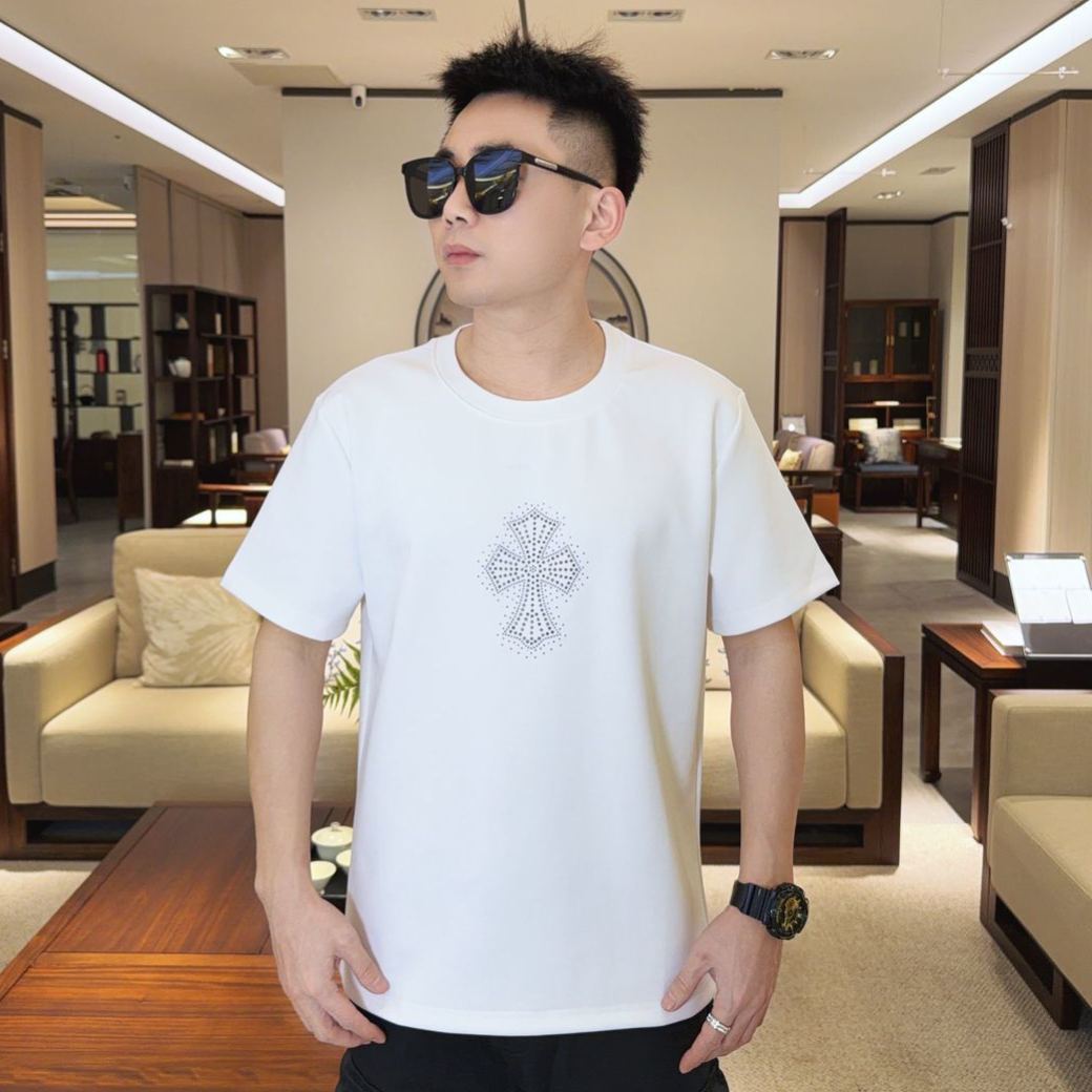 『L-5XL』夏のトレンド半袖トップス、ラインストーンTシャツ、カジュアルスタイル