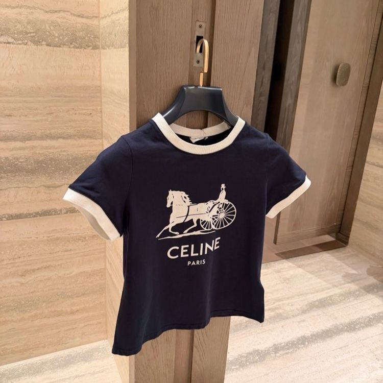 2026年新作　プリントカラーブロッククルーネック半袖Tシャツ＆伸縮性ハイウエストストレートストライプショーツ