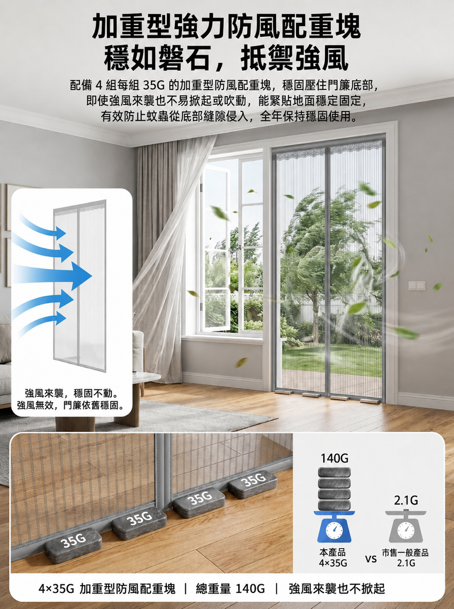 超強磁吸新款防蚊門簾全磁條家用金剛網