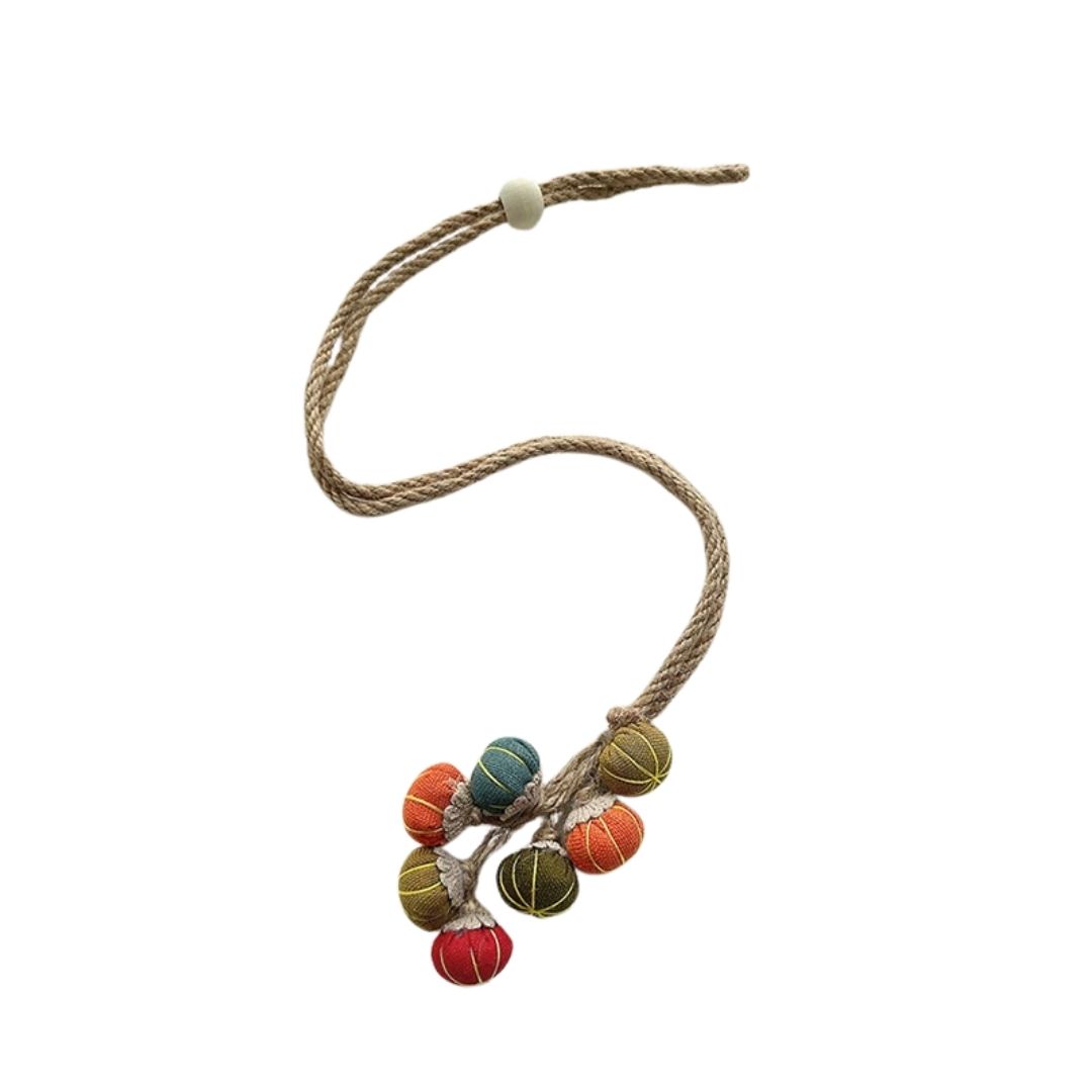 Harvest Pumpkin Beaded Curtain Tieback