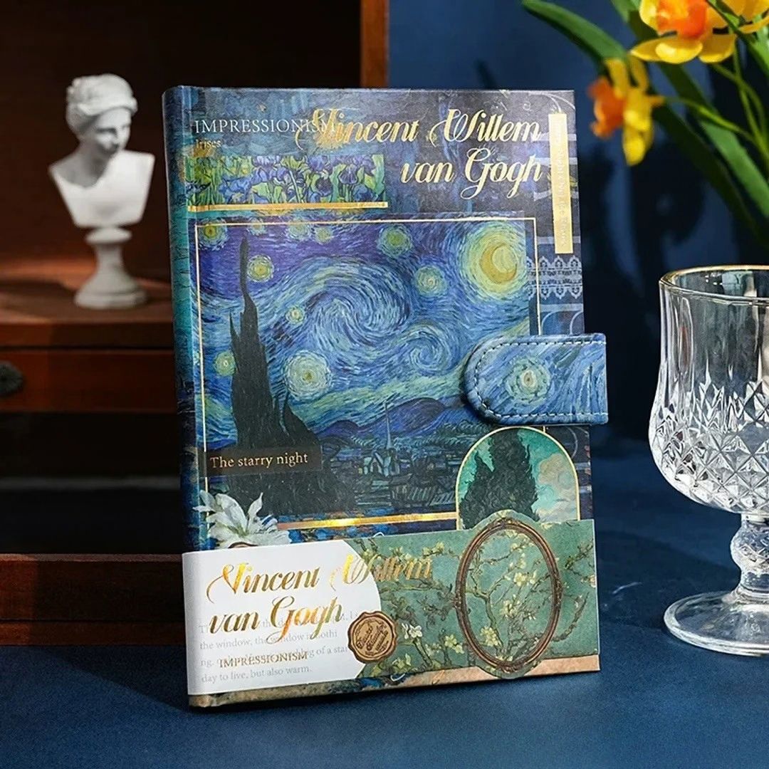 Van Gogh Starry Night Embossed Journal Notebook (Set of 3)