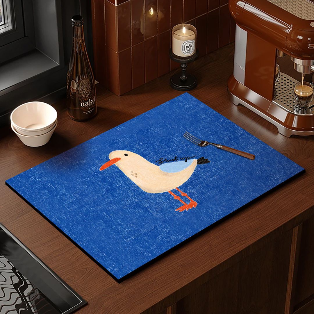 Retro Cartoon Animal Absorbent Kitchen Mat (Set of 2)