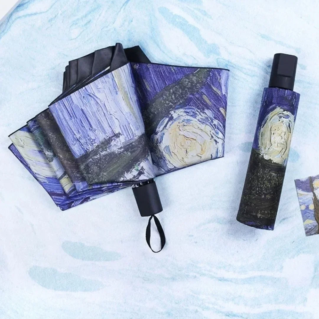 Van Gogh Starry Night Auto-Open Folding Umbrella
