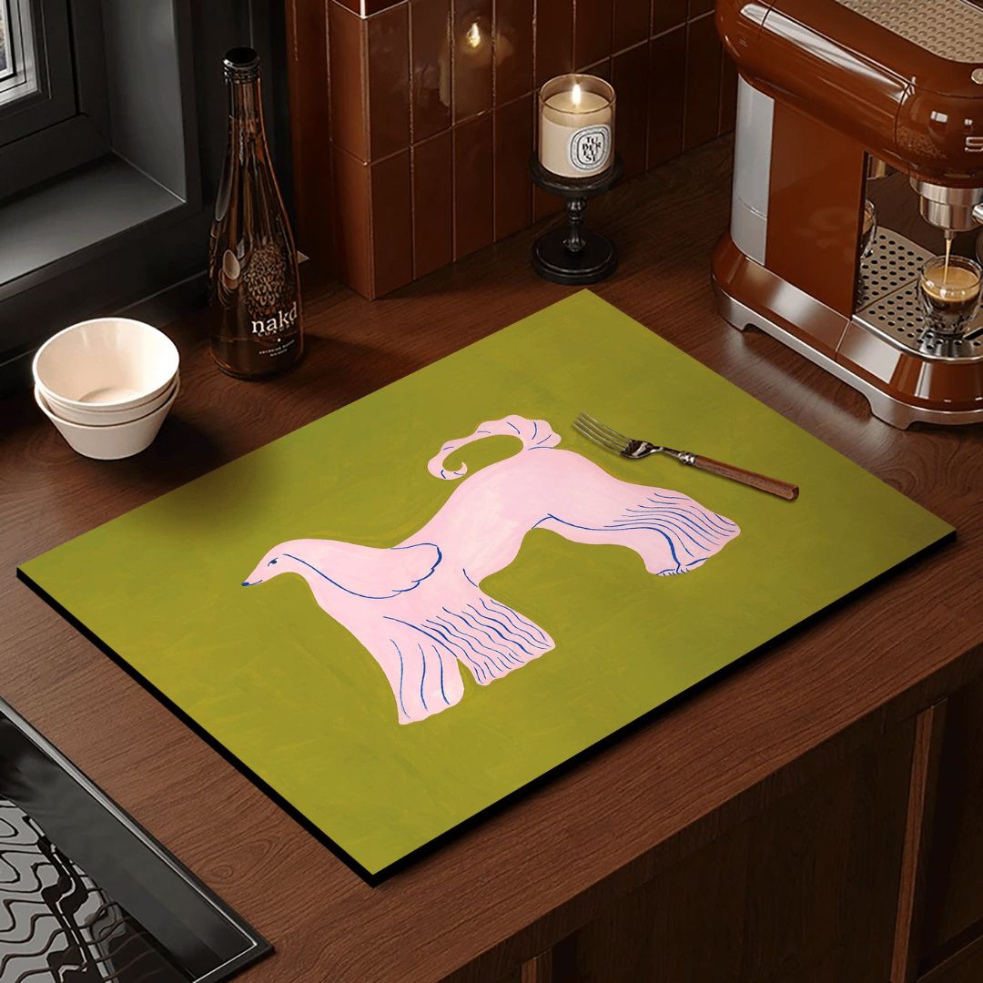 Retro Cartoon Animal Absorbent Kitchen Mat (Set of 2)