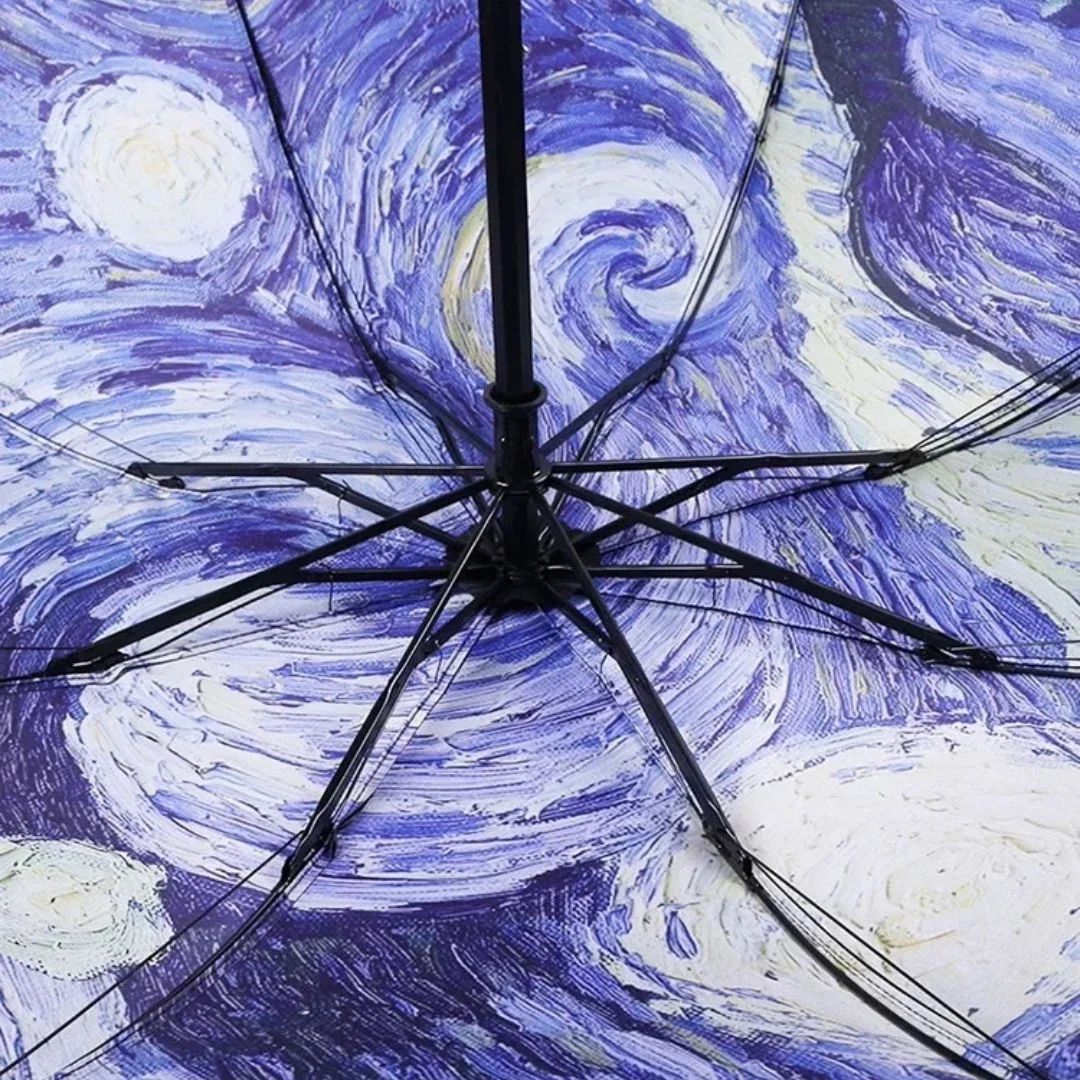 Van Gogh Starry Night Auto-Open Folding Umbrella