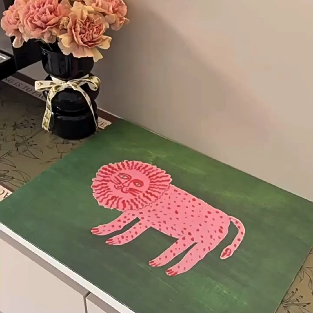 Retro Cartoon Animal Absorbent Kitchen Mat (Set of 2)