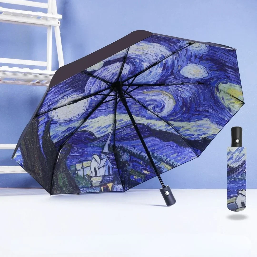 Van Gogh Starry Night Auto-Open Folding Umbrella