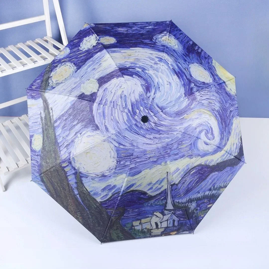 Van Gogh Starry Night Auto-Open Folding Umbrella