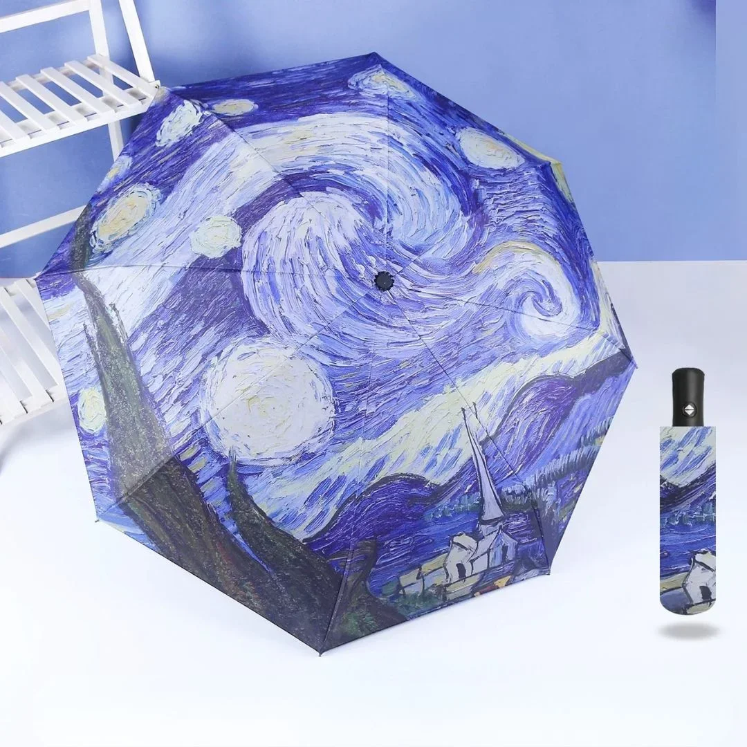 Van Gogh Starry Night Auto-Open Folding Umbrella