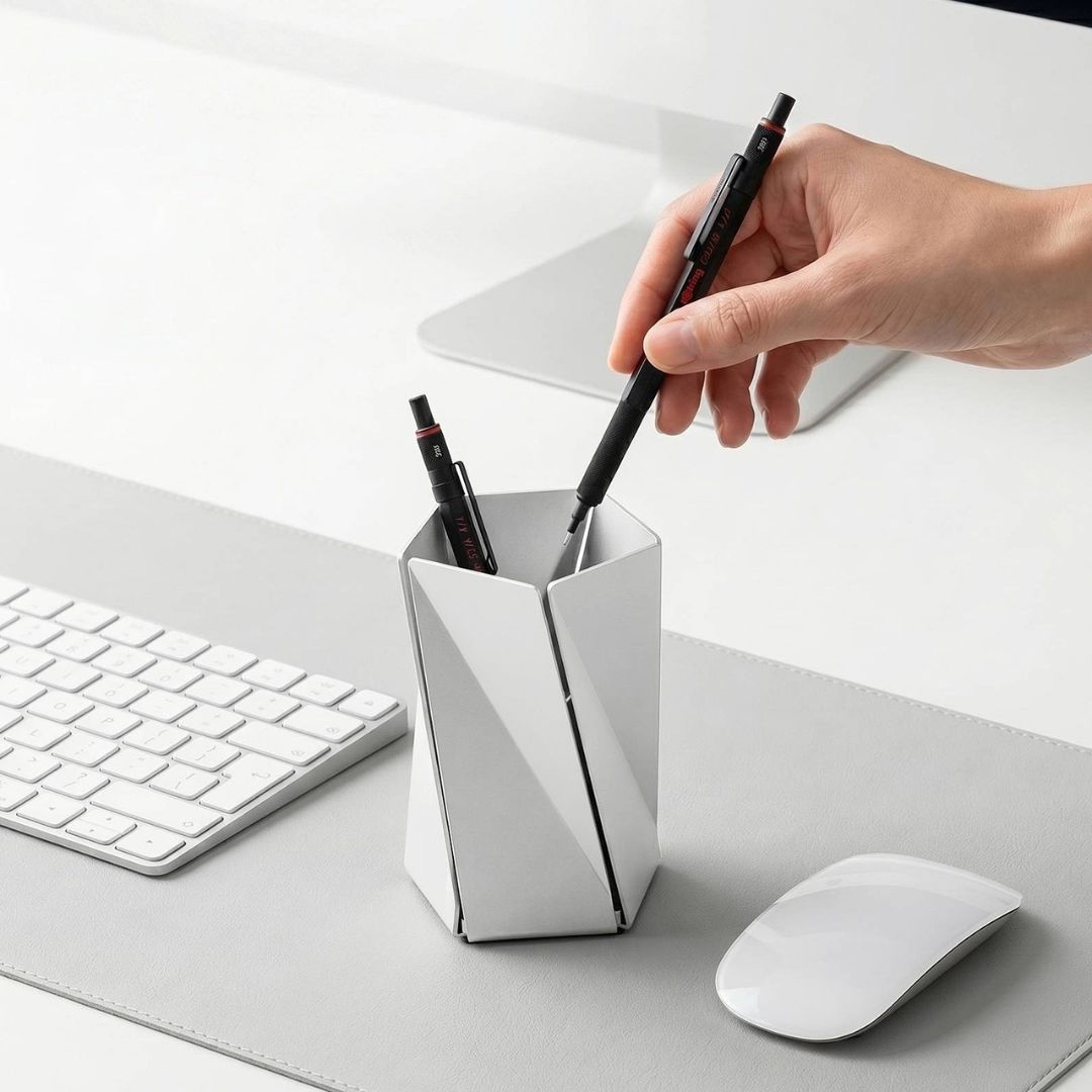Aluminum Pentagon Pen Holder