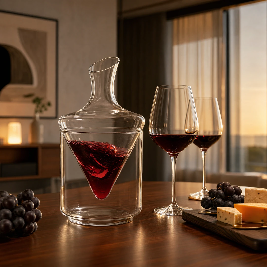 Crystal Wine Decanter - Dining Room Scene