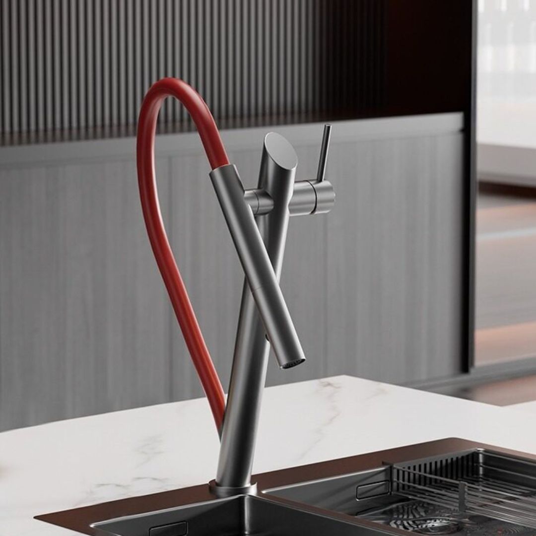 Brass Pull-Out Kitchen Faucet