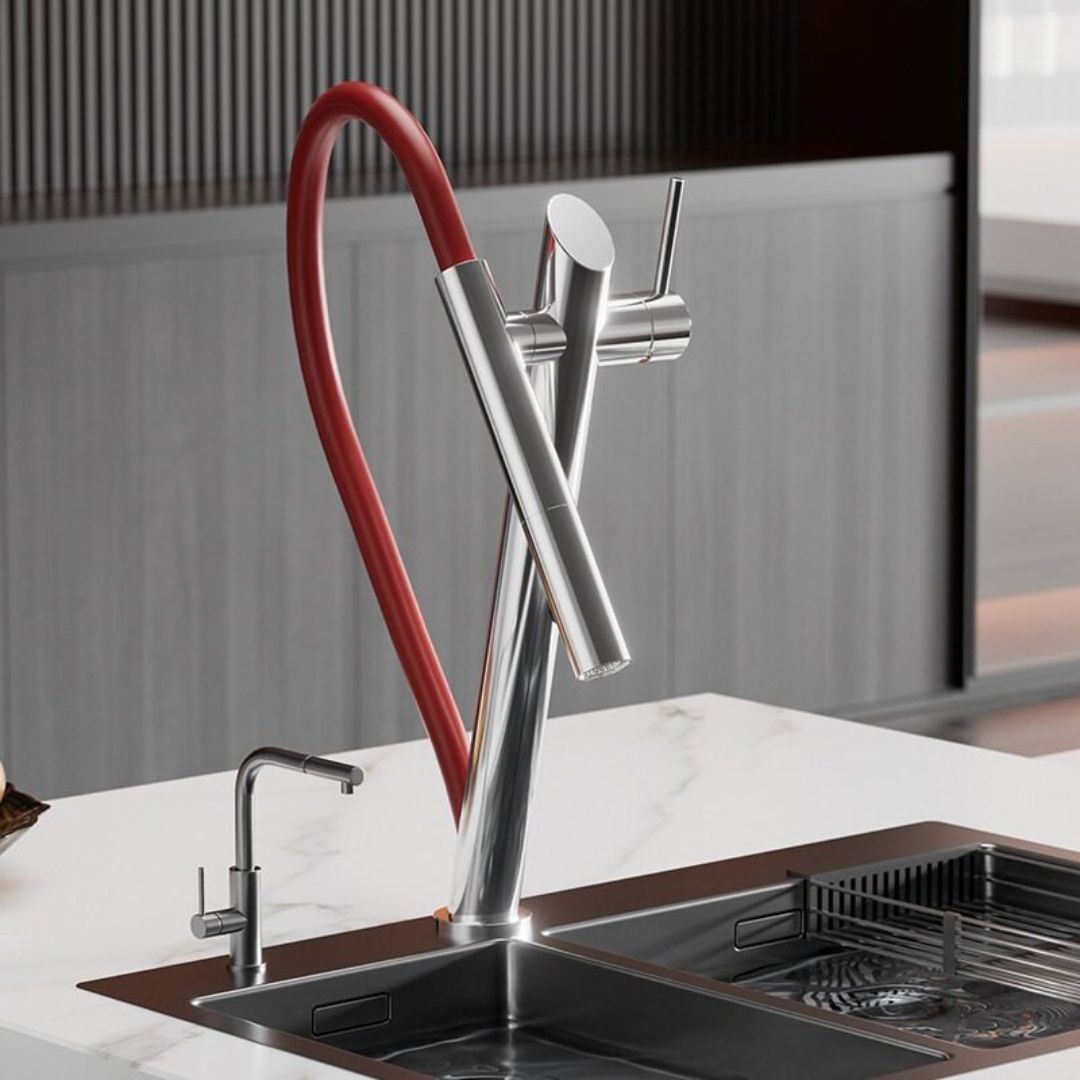 Brass Pull-Out Kitchen Faucet