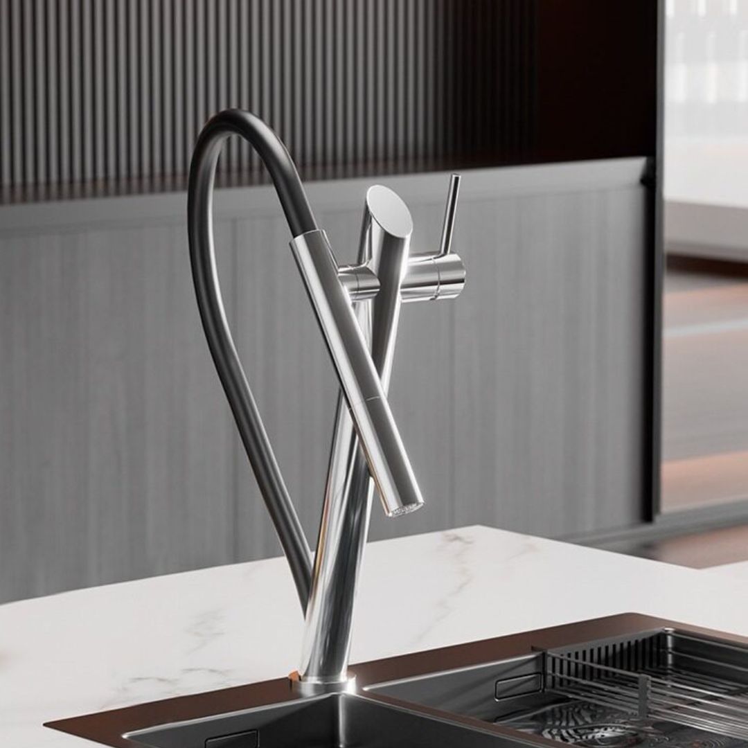 Brass Pull-Out Kitchen Faucet