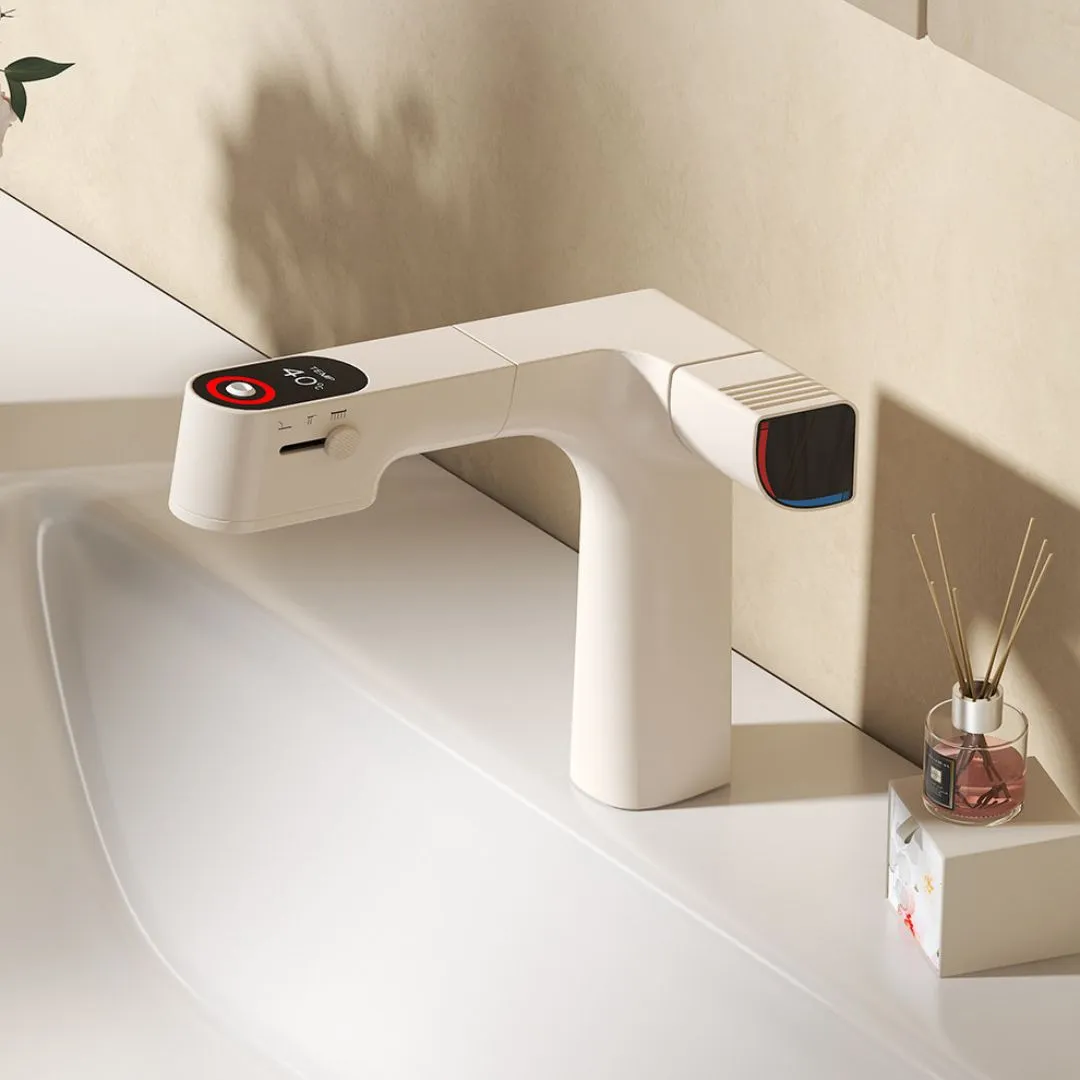 Cream White Chlorine-Filter Basin Faucet