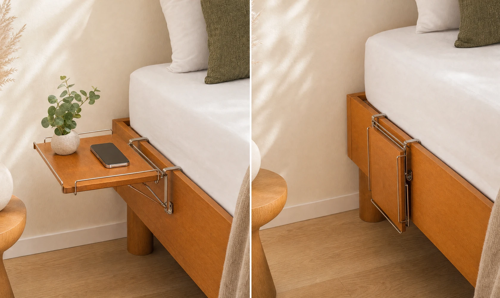 Folds flat in seconds to virtually disappear when not in use
