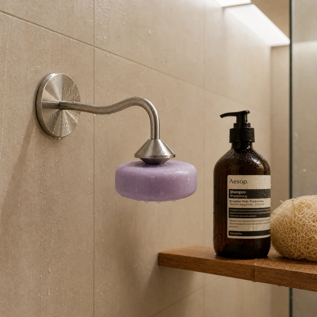 Magnetic Stainless Steel Soap Holder - Shower Scene