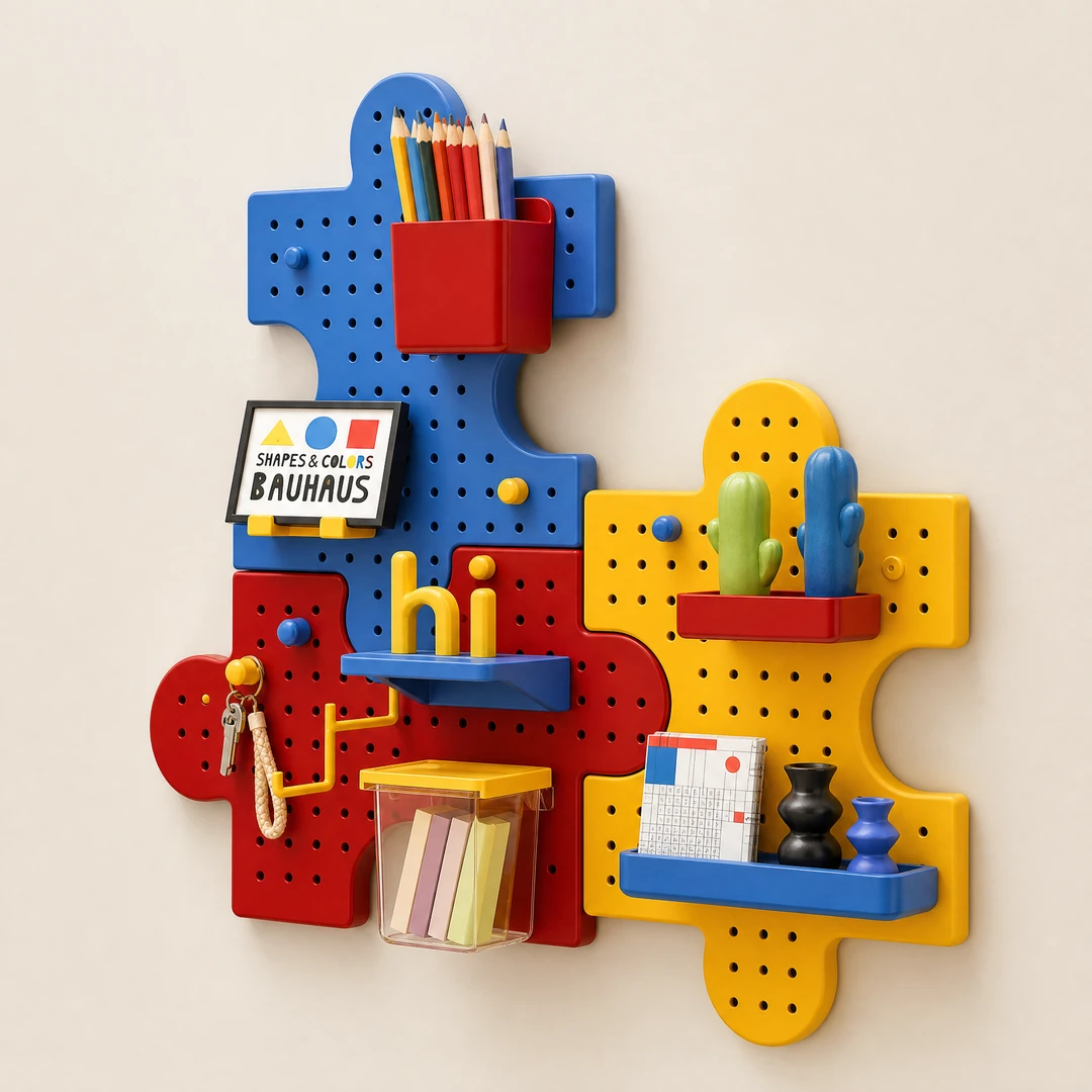Dopamine Pegboard Wall Shelf – Angle View