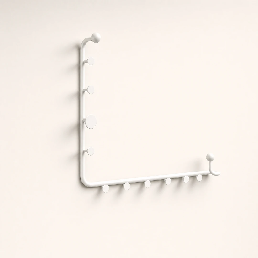 Single Tube Steel Coat Rack - White product shot