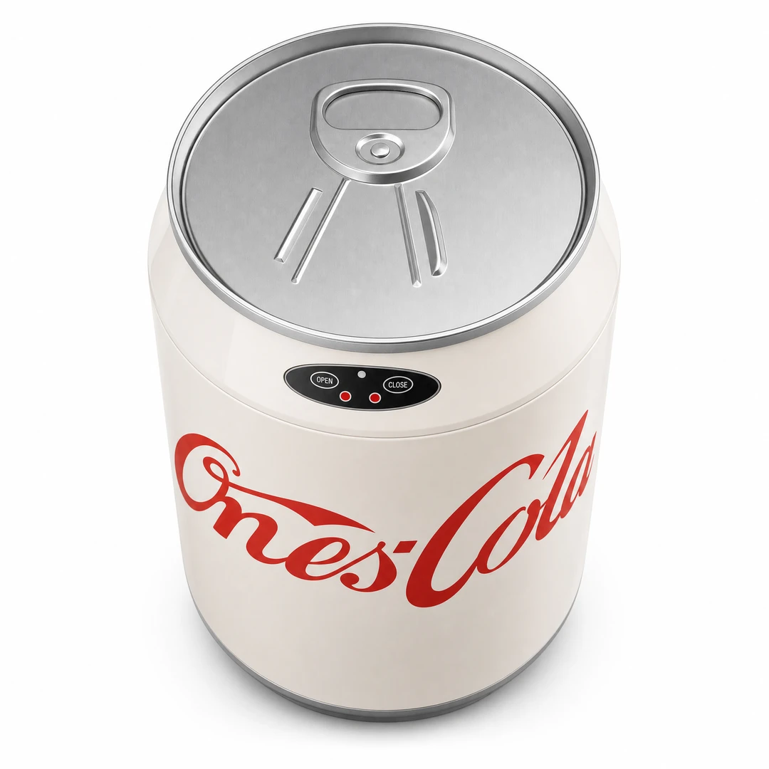 Coke Can Style Smart Trash Can - Top View
