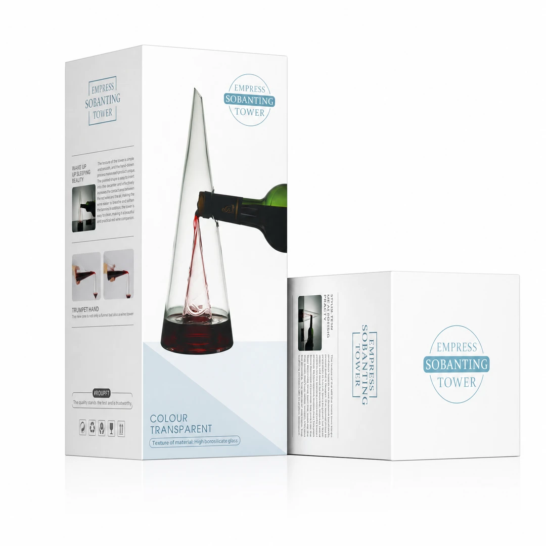 Handblown Waterfall Wine Decanter