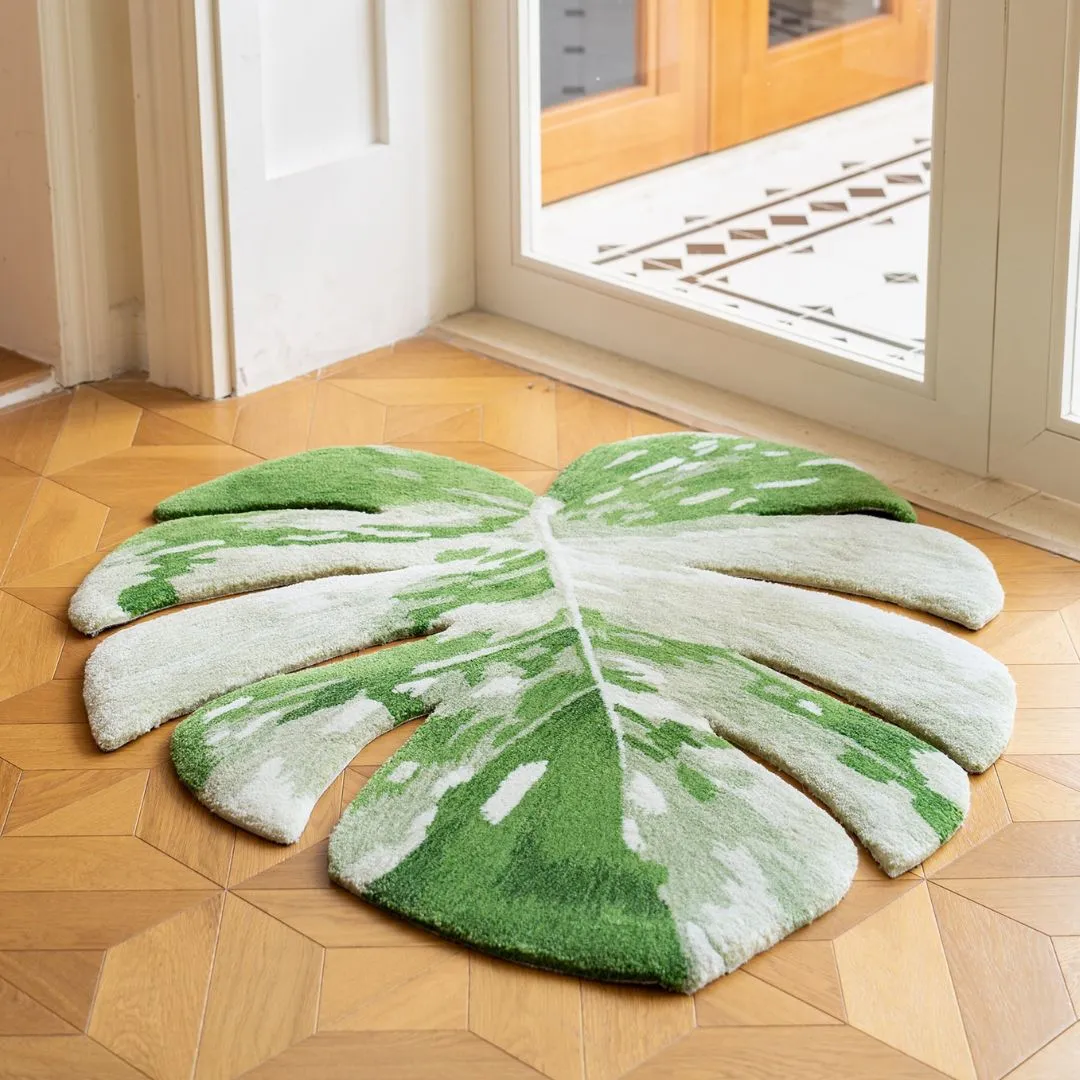 Hand-Tufted Monstera Leaf Rug
