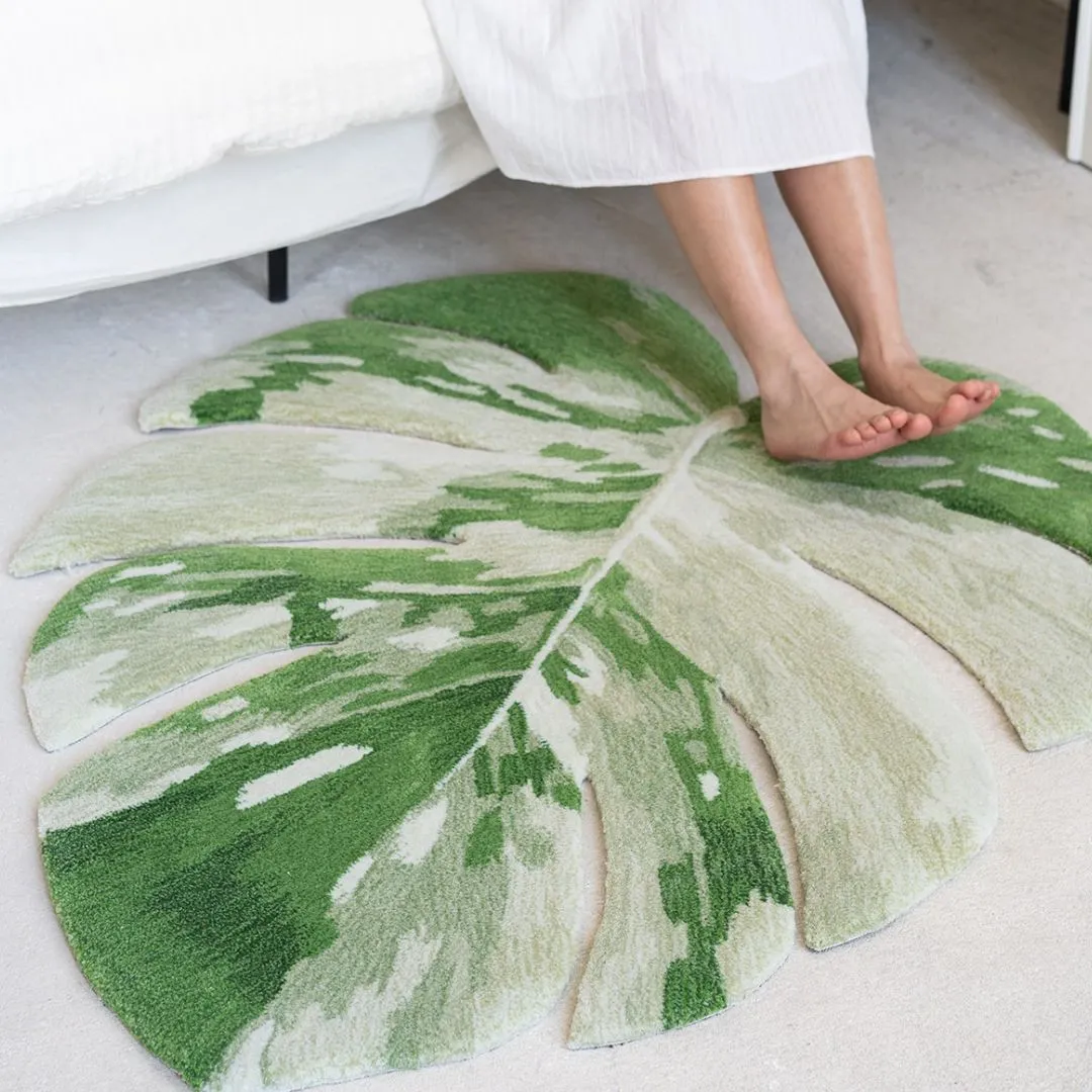 Hand-Tufted Monstera Leaf Rug