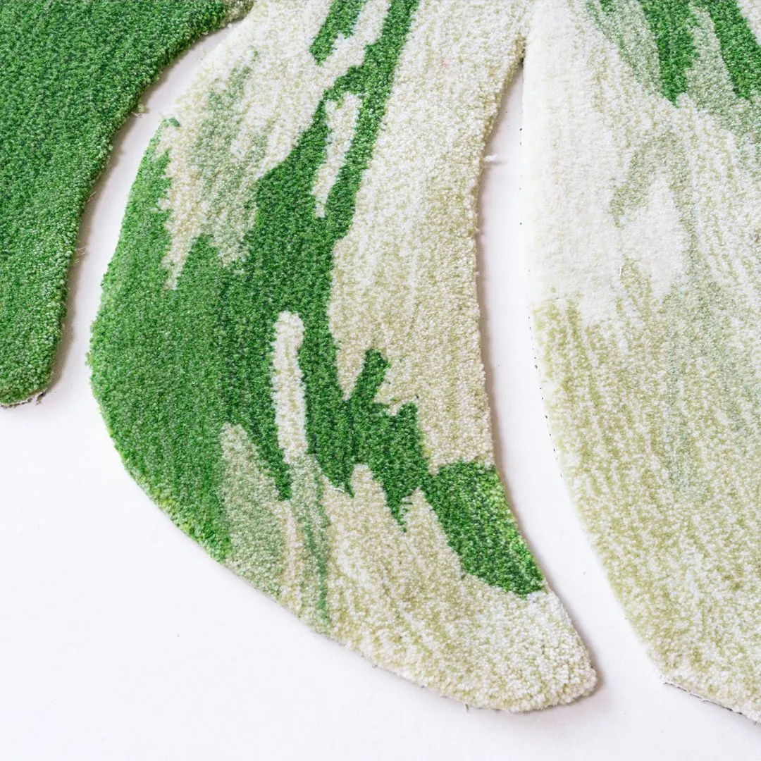 Hand-Tufted Monstera Leaf Rug