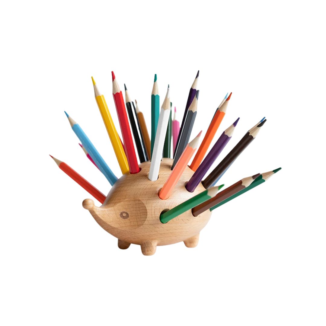 Hedgehog Wooden Pen Holder