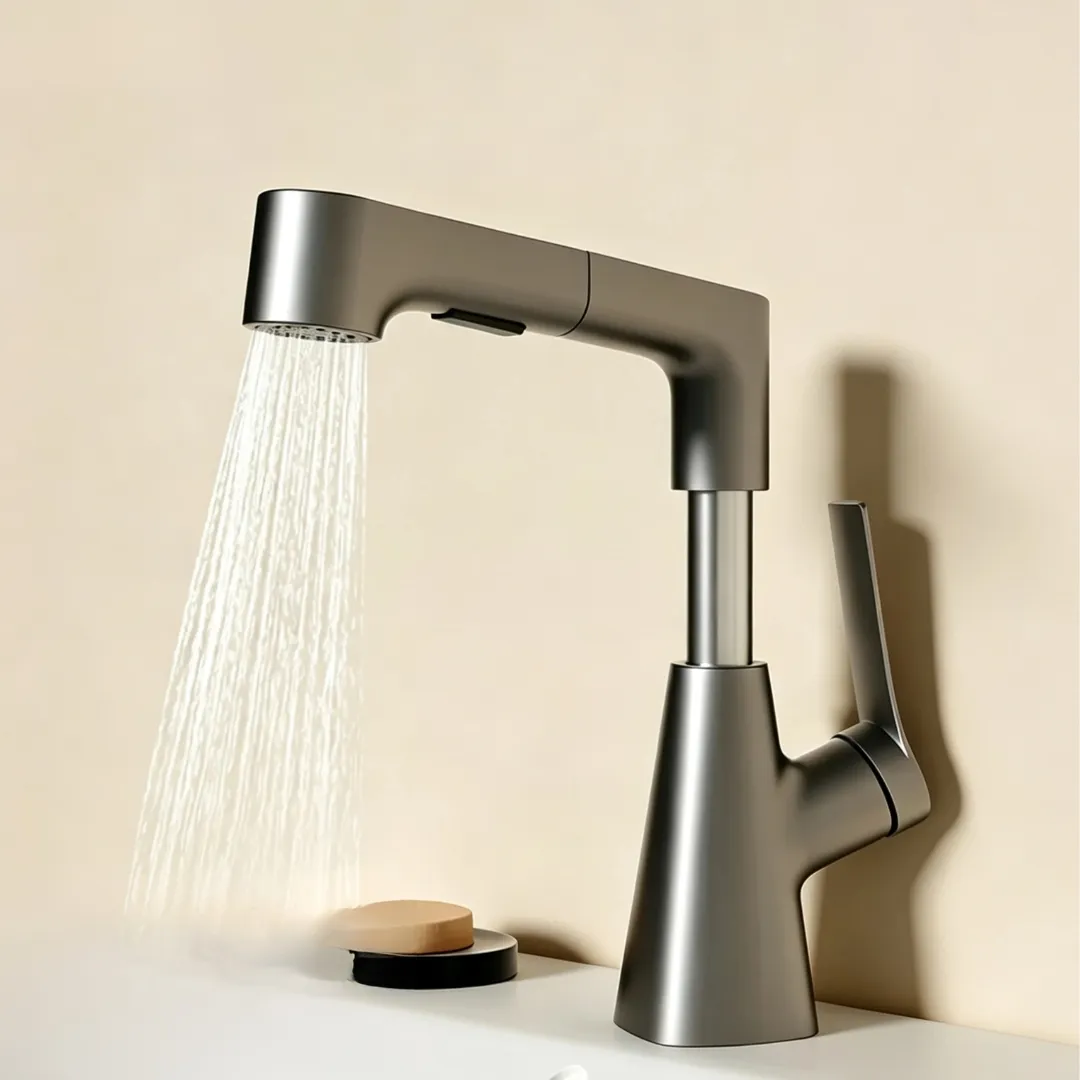 Height Adjustable Pull-Out Multi-Function Faucet