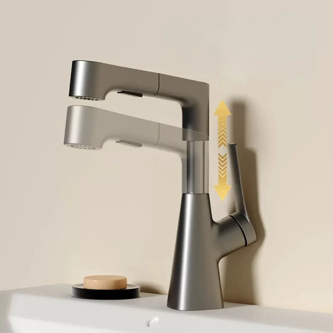 Height Adjustable Pull-Out Multi-Function Faucet