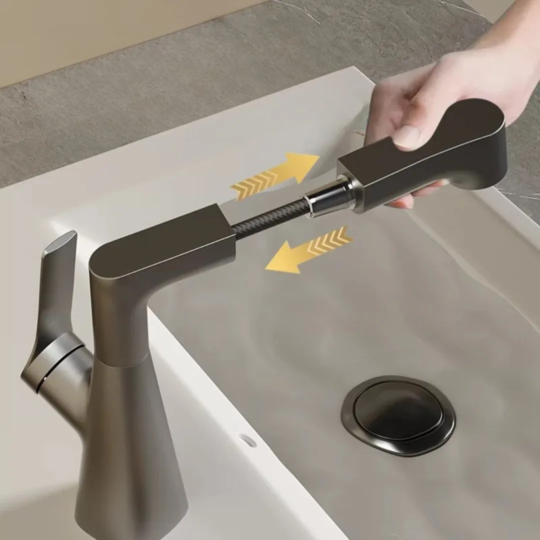 Height Adjustable Pull-Out Multi-Function Faucet