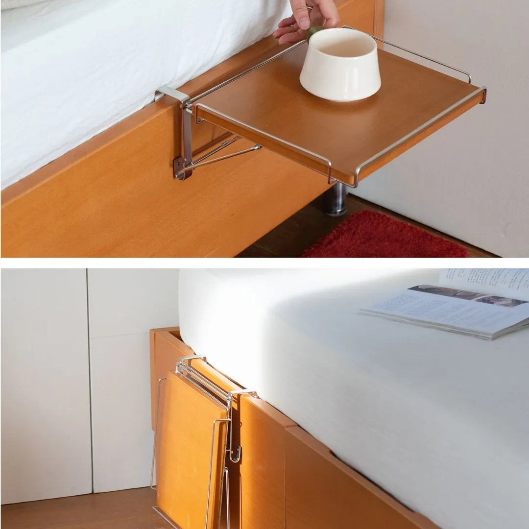 Honey Beech Folding Bedside Shelf