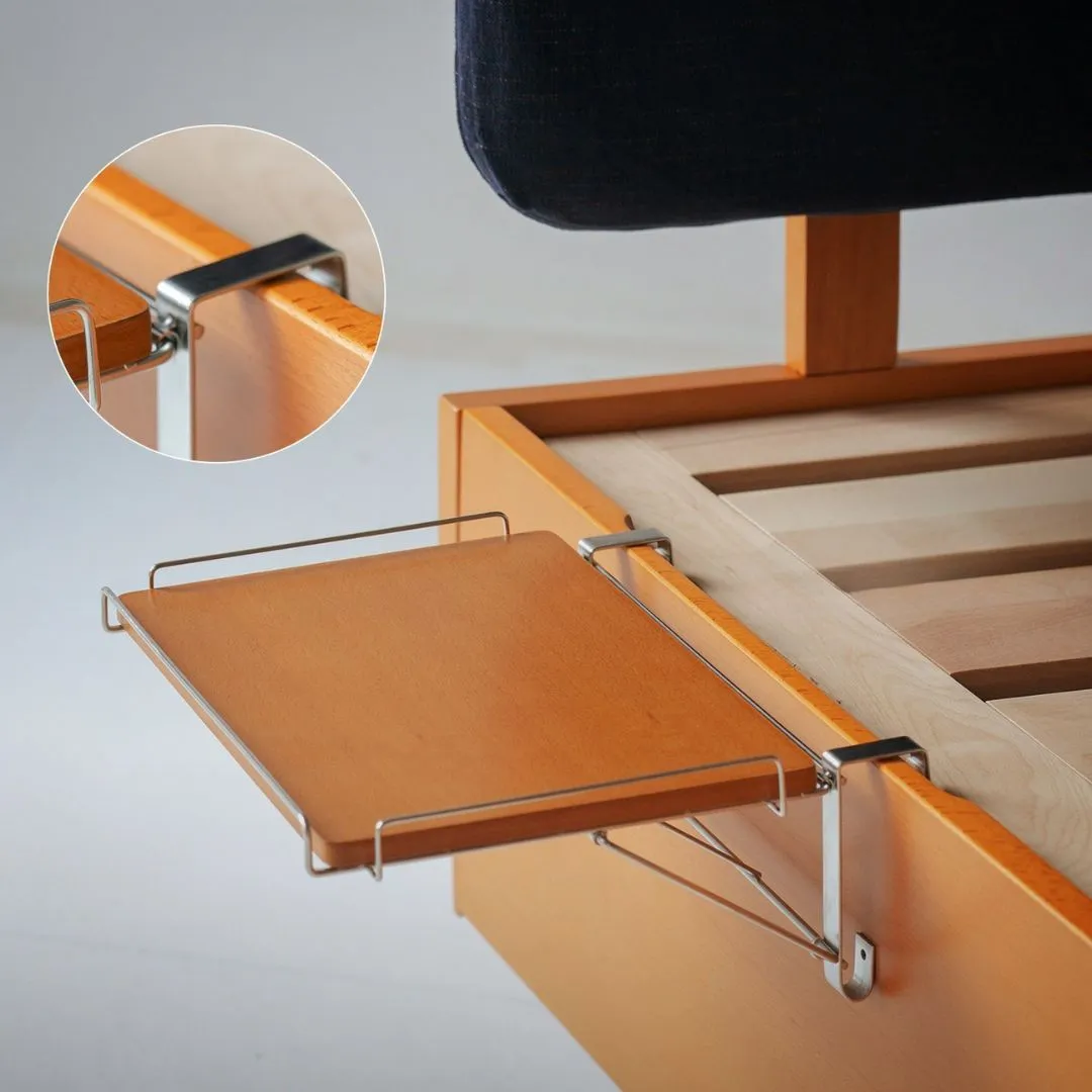Honey Beech Folding Bedside Shelf