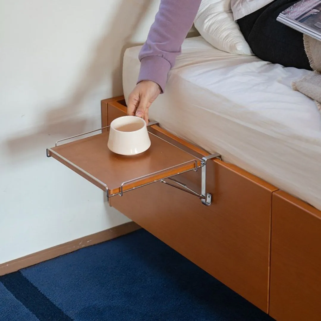 Honey Beech Folding Bedside Shelf