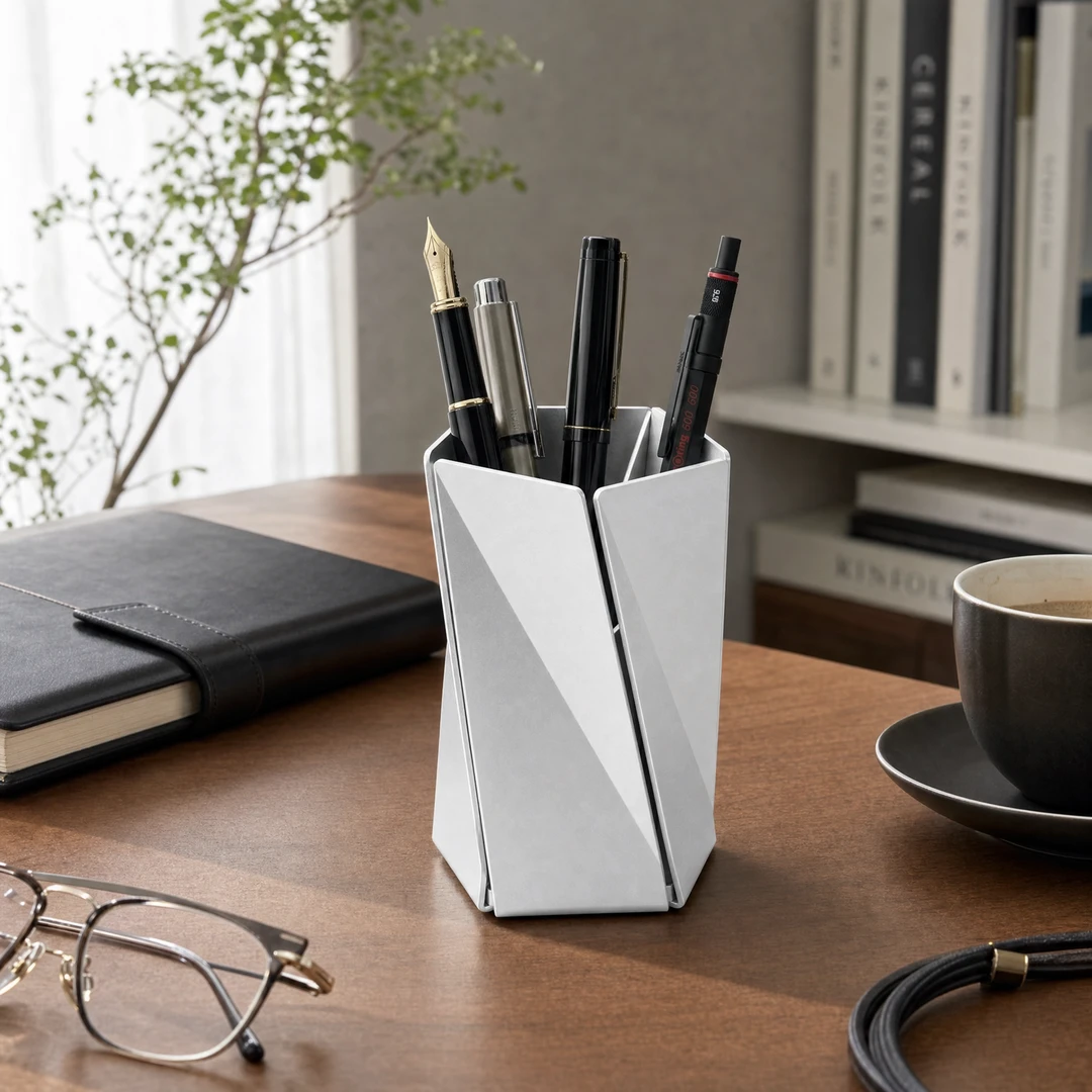Aluminum Pentagon Pen Holder - Executive Study Room
