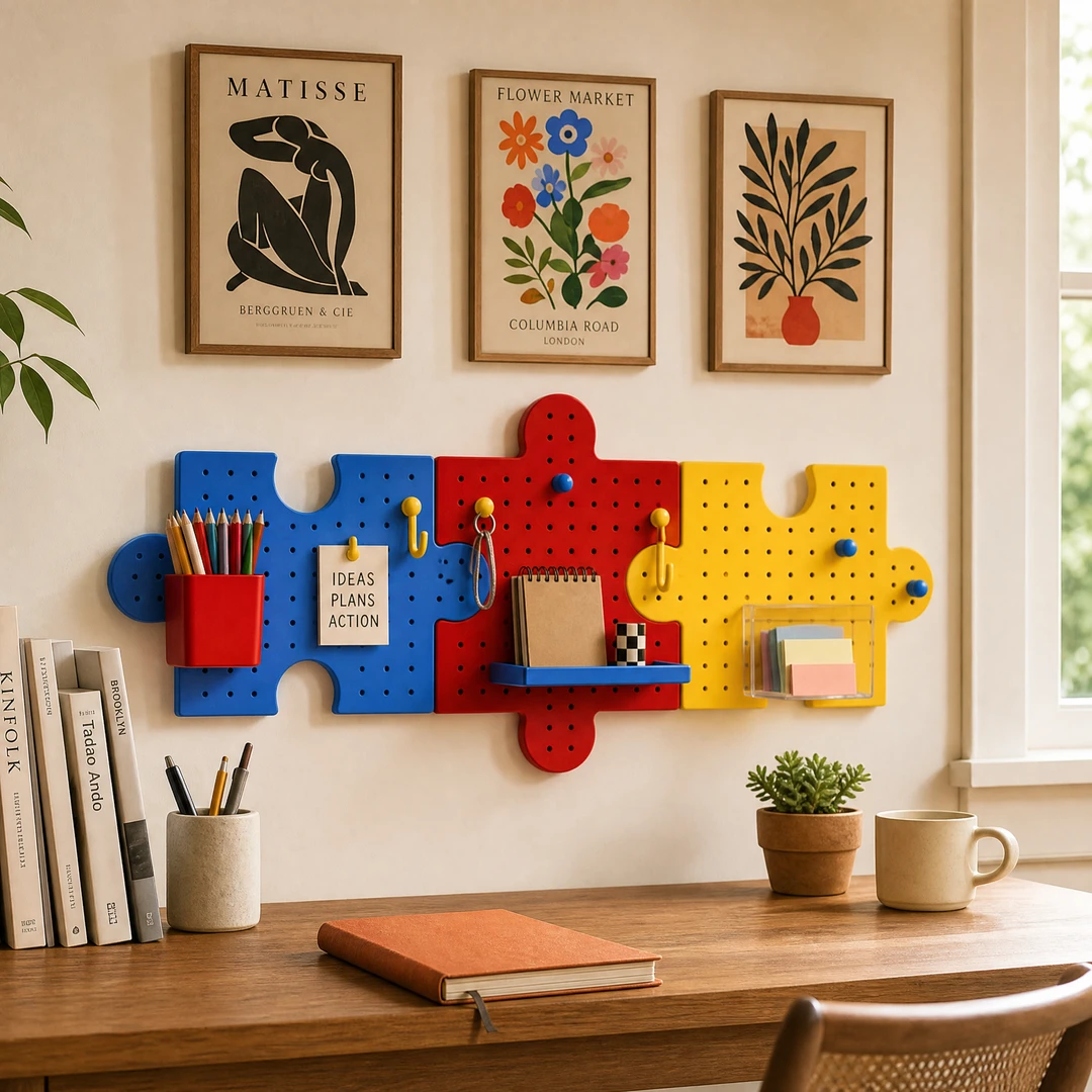 Dopamine Pegboard Wall Shelf – Home Office