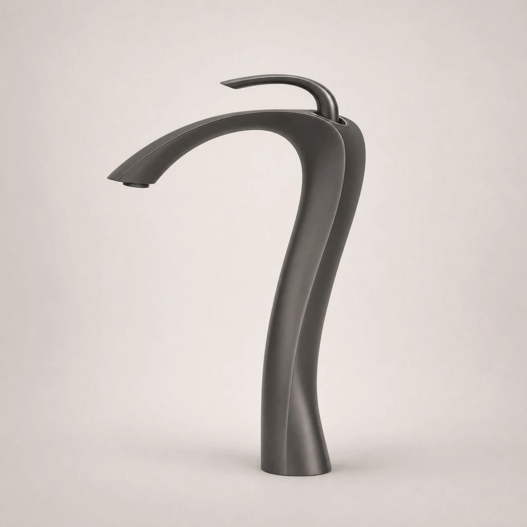Brass Basin Faucet - Full profile side view